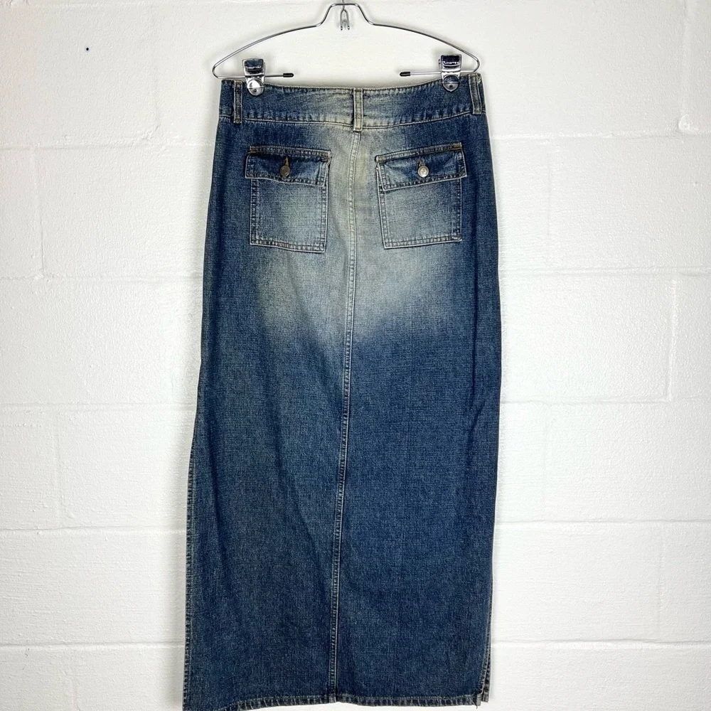 Vintage Paris Blues Denim Skirt Straight Maxi Y2K size 11 - Picture 5 of 8